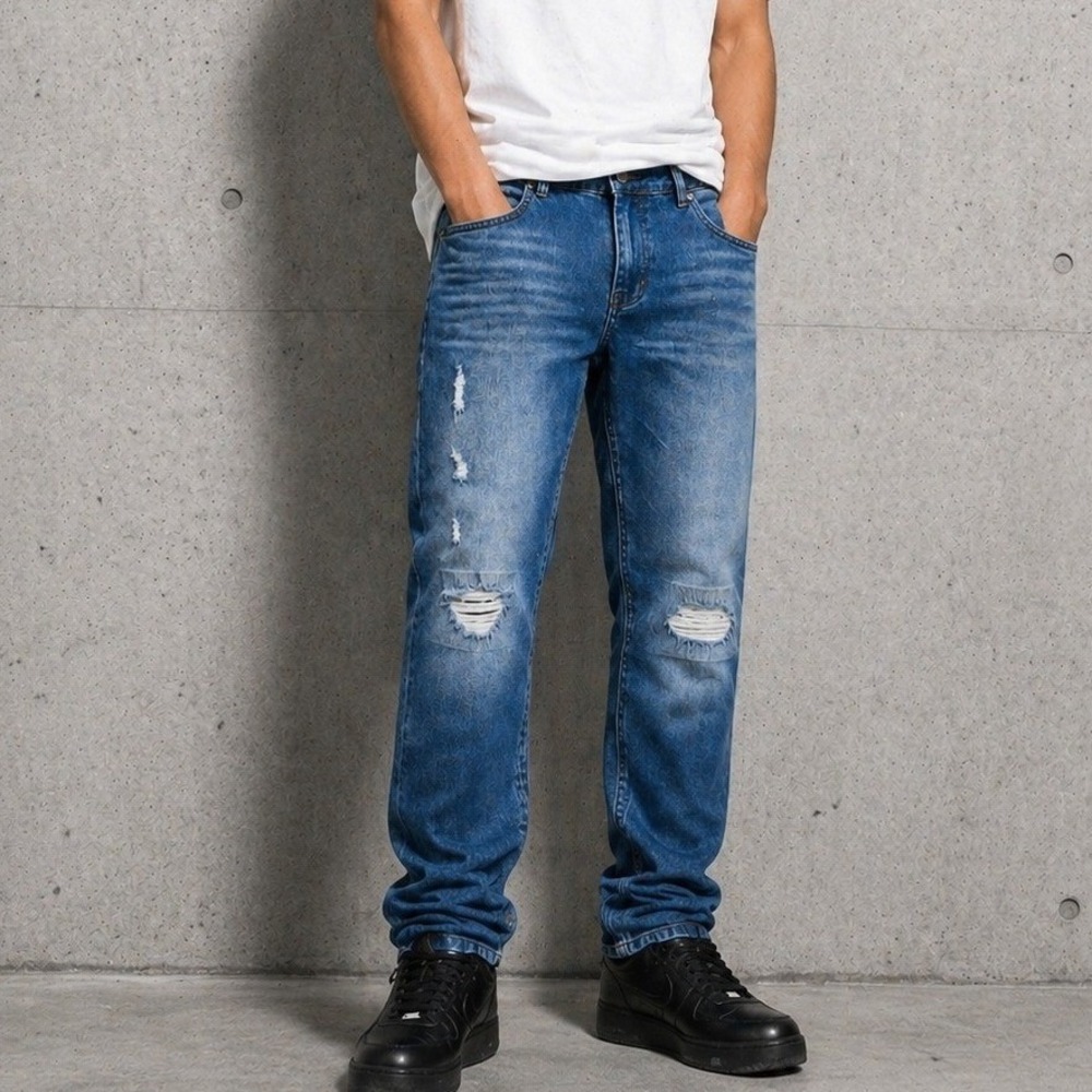 Blue Cult Mens‎ Distressed Slim Jeans Blue Black Size 40 NWT